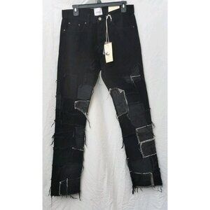 Mnml Jeans Men  Size 3O Black Stretch Distressed Pachwork Skinny Grunge Skater